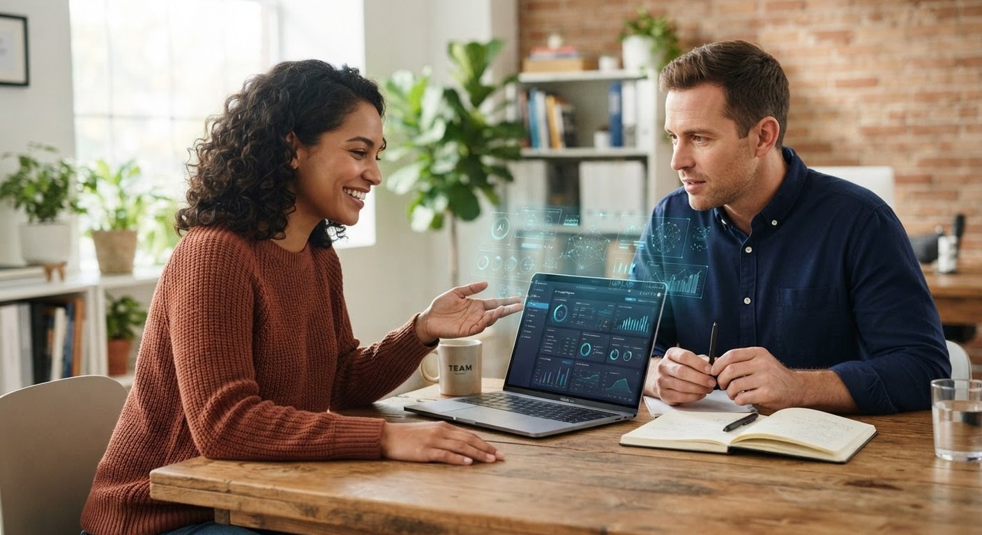 Small-business team in an AI training session