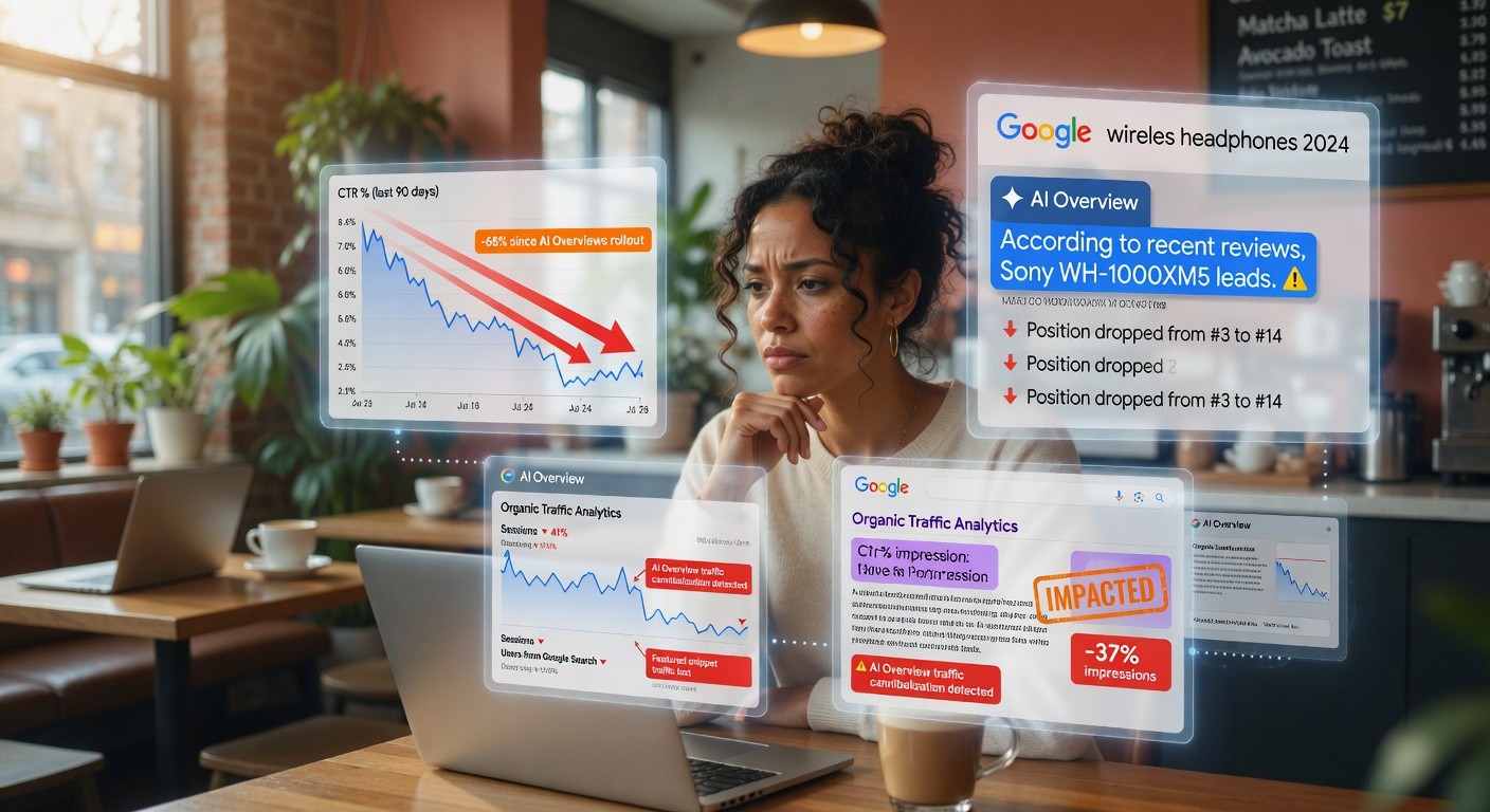 Infografía: Google AI Overviews causan caída del 58% en clics orgánicos para pymes españolas en 2026